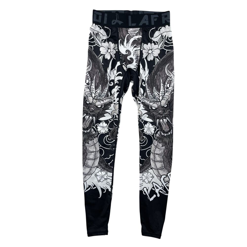Lafroi Dragon Print Compression Leggings Men's Medium Combatcore Quick Dry